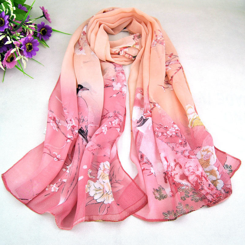 Chiffon Printed Chiffon Scarf For Women