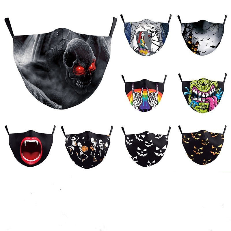 Milk Silk Double-layer Halloween Digital Printing Mask