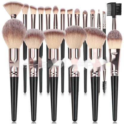 Black Makeup Brush Set Foundation Eyeshadow Highlight