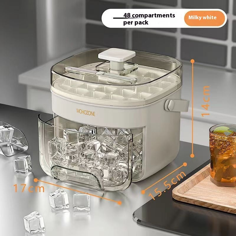 Press-type Portable Ice Tray - Large Capacity Ice Bucket
