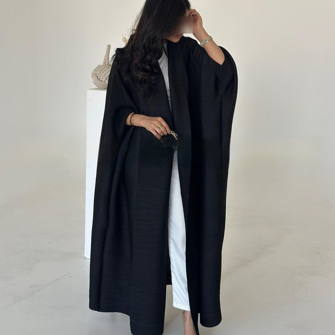 Pleated Trench Djellaba Hot-selling Printed Shawl Cardigan Ethnic Style Cloak Coat