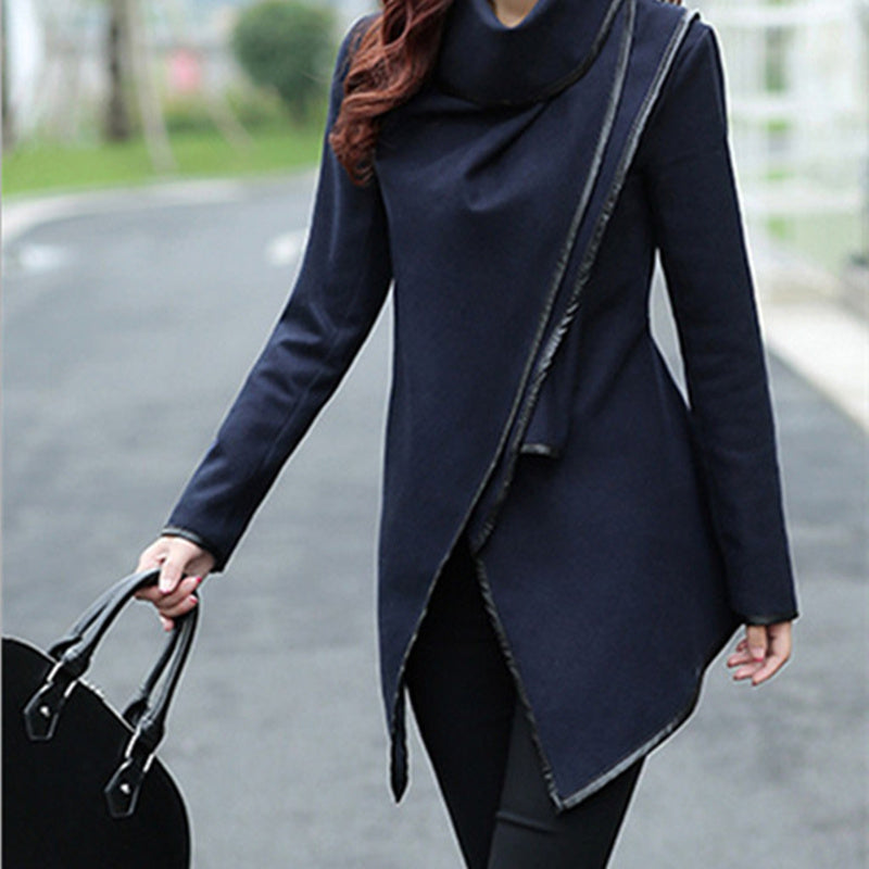 Women's Long-sleeved Cloak Two-in-one Woolen Coat