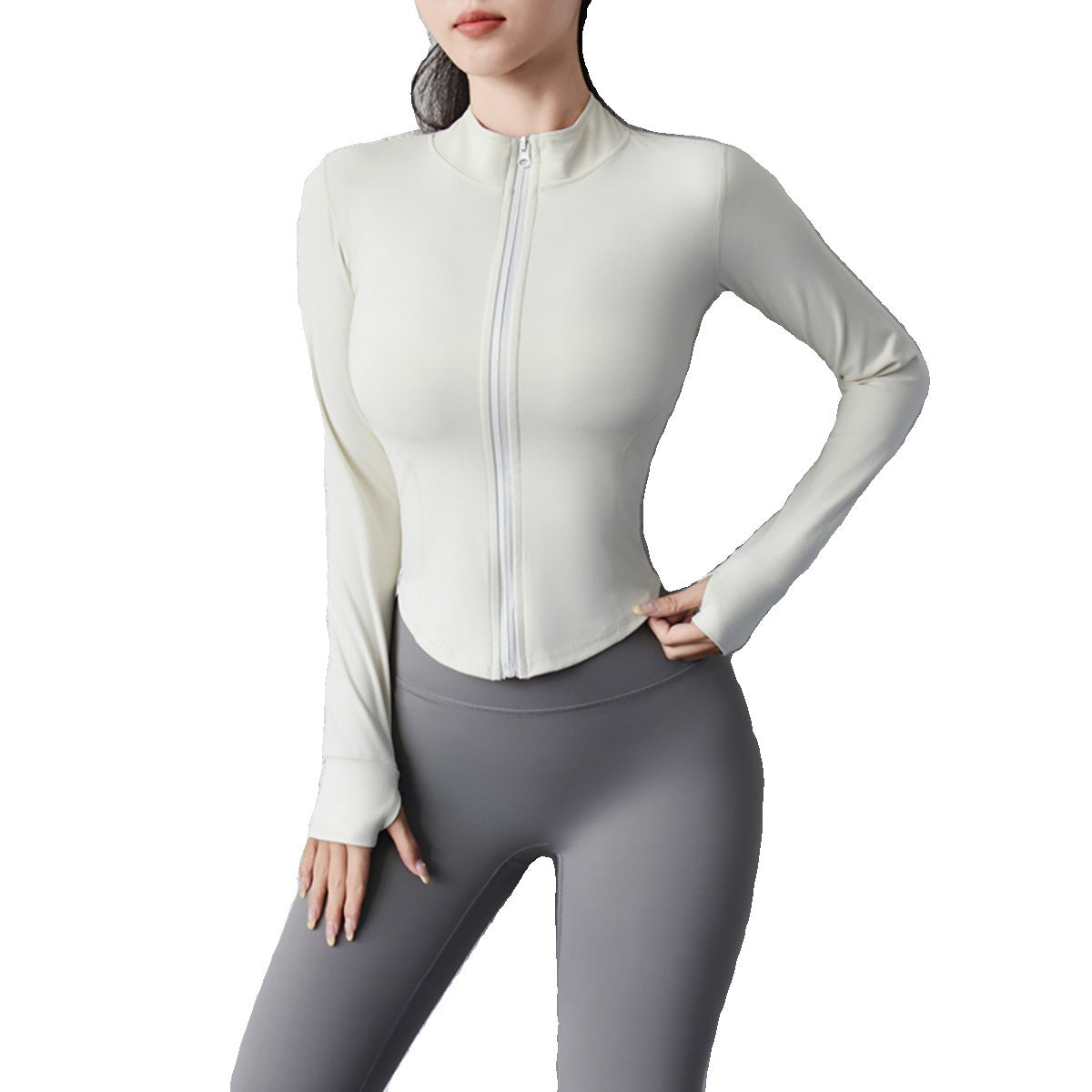 Women Yoga Brushed Long-sleeved Jacket