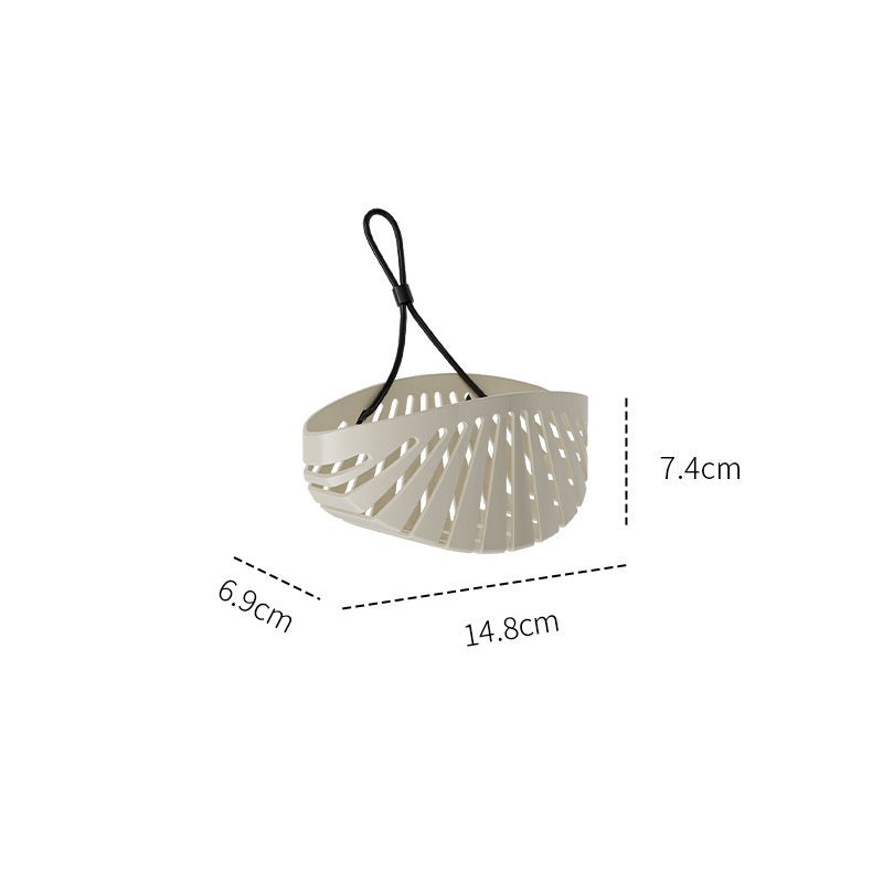 Milky White Sink Filter Rack - Shell Design Storage Solution - Mallora Shop