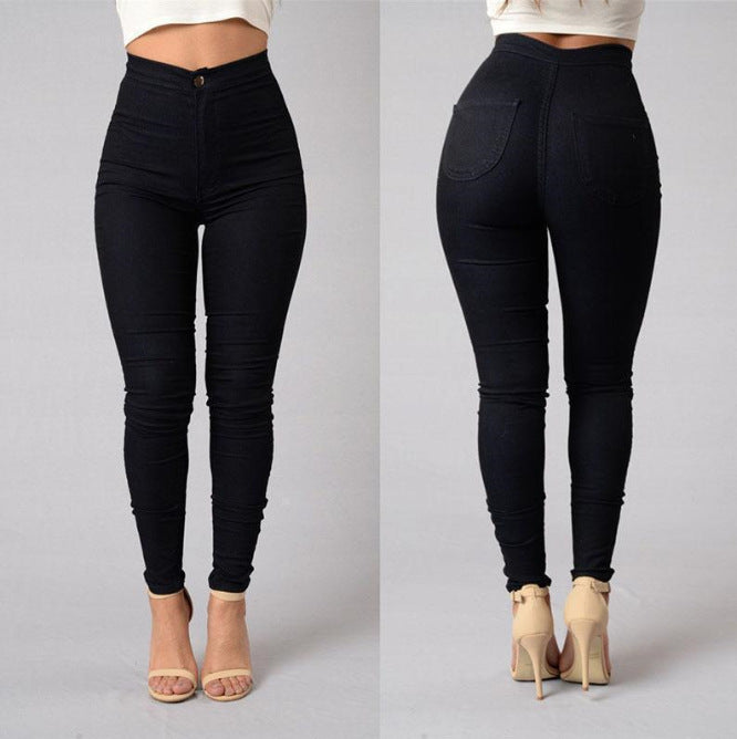 Ladies fashion slim casual stretch skinny jeans