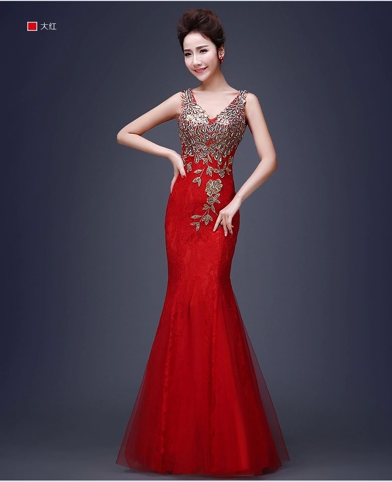 Fish Tail Banquet Evening Dress