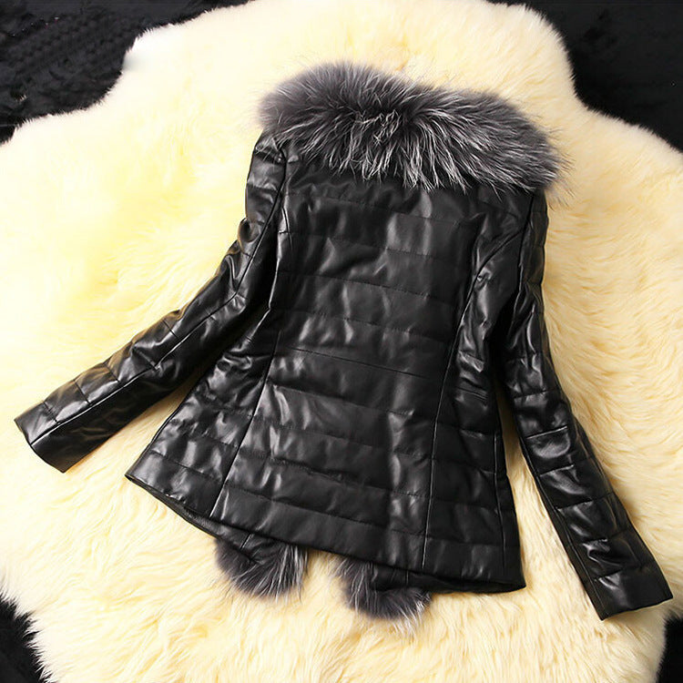 Fur collar coat