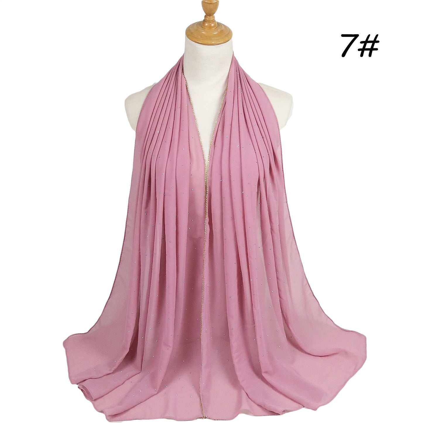 Chain Pearl Chiffon Hui Hood