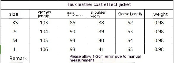 Women Autumn And Winter Loose Casual Leather Coat