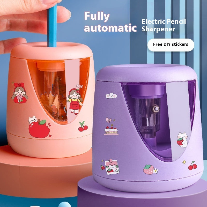 Automatic Cute Children's Pencil Sharpener Roll Portable Electric Pencil Sharpener