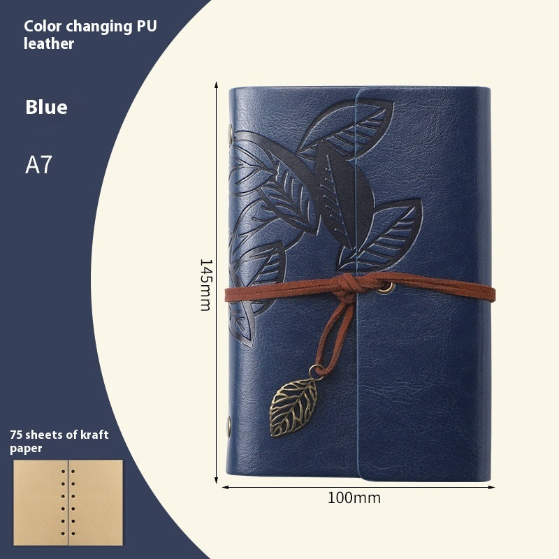 Creative Notebook Stationery One Leaf Zhiqiu Travel Diary Book Loose Leaf Vintage Leaves One Piece