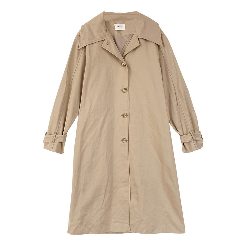 Women Loose Fitting Long Sleeved Trench Coat Jacket