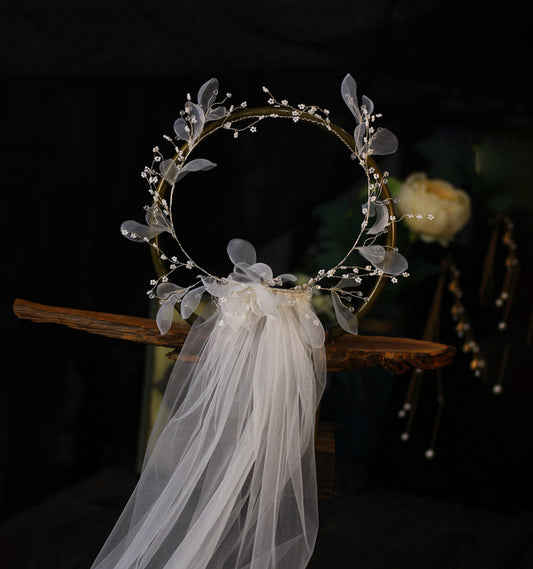 Bridal wreath veil wedding dress accessories