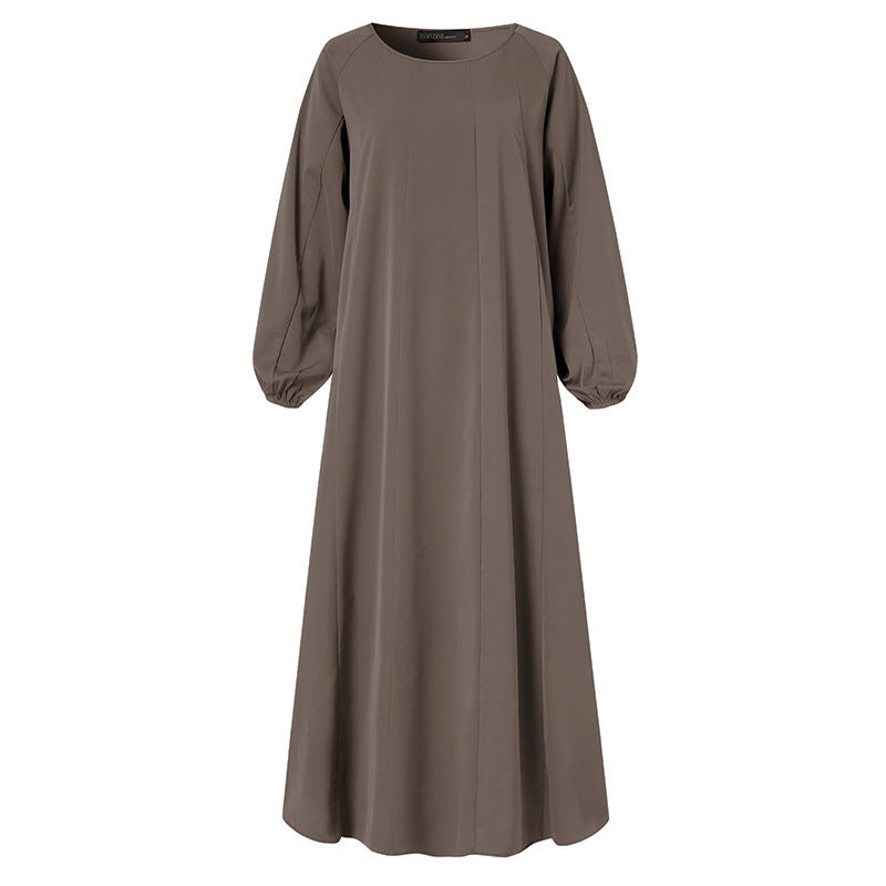 Temperament Pendeln Einfarbig Kleid Islamischen Muslimischen Lose Robe