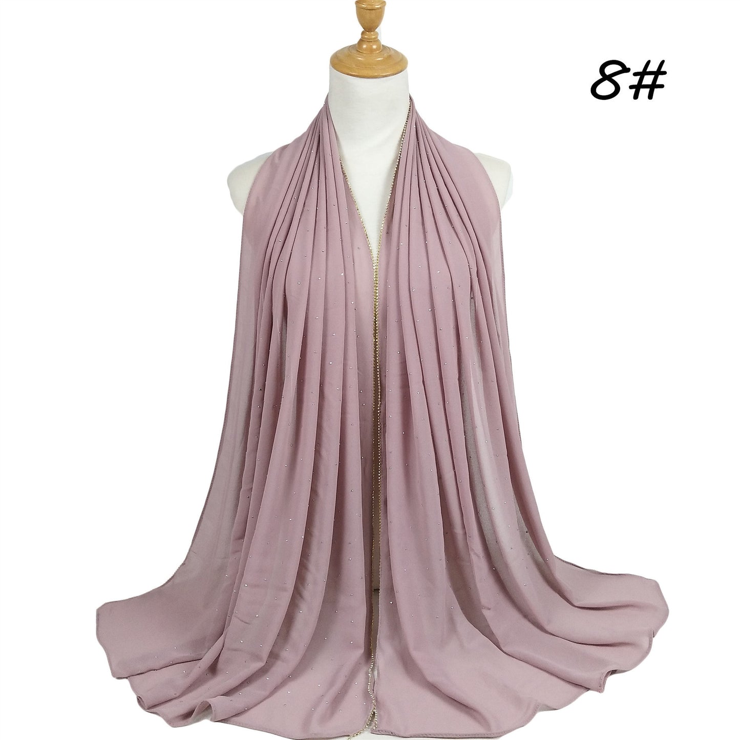 Chain Pearl Chiffon Hui Hood