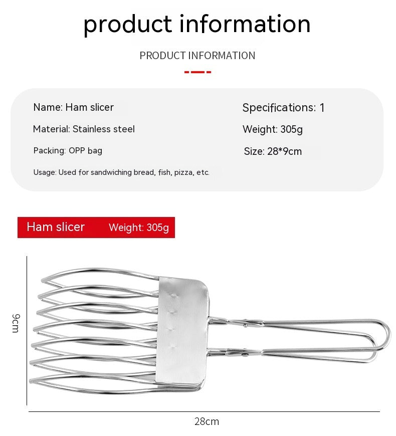 Stainless Steel Slicer Ham Bread Barbecue Cutter