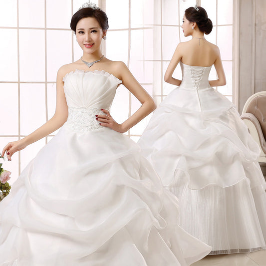 2021 Spring Autumn Wedding dress new bride wedding dress size Korean women slim lace Qi special offer