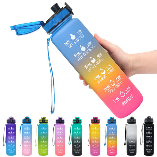 1L Motivational Water Bottle with Time Marker for Hydration Success - Mallora Shop