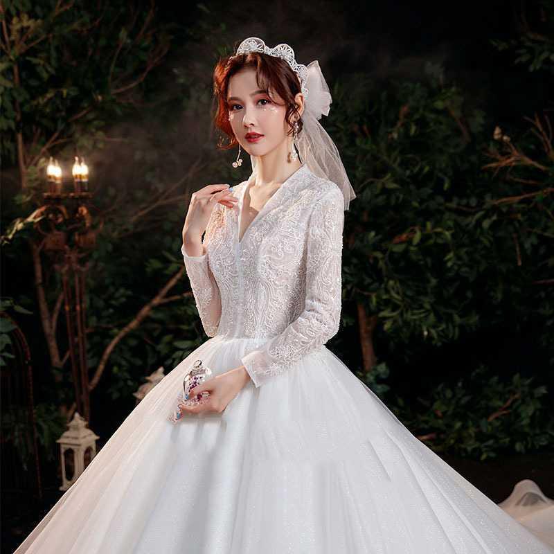 Bridal Temperament Trailing Long Sleeves