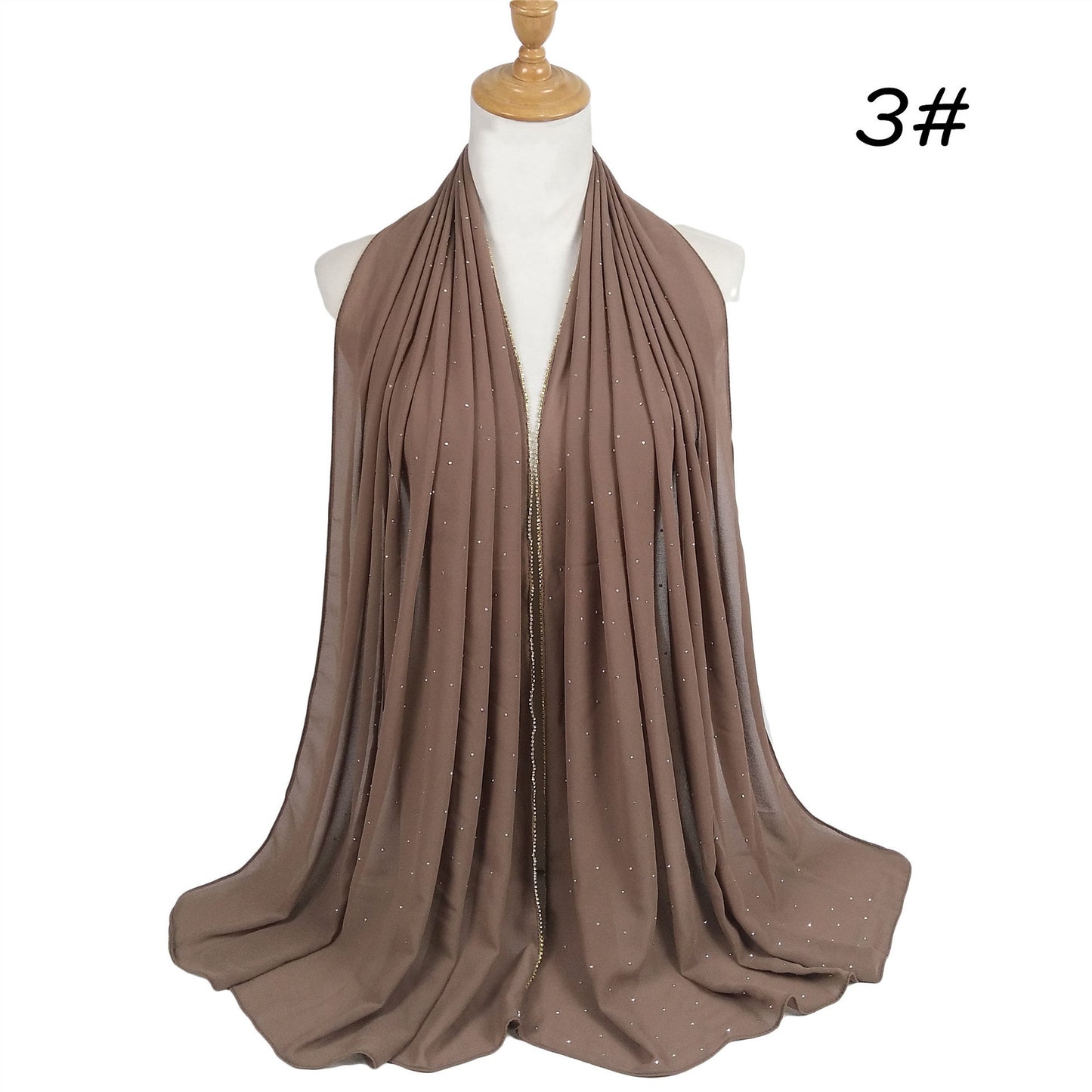 Chain Pearl Chiffon Hui Hood