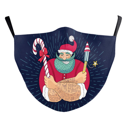Christmas Beard Digital Printing Face Mask