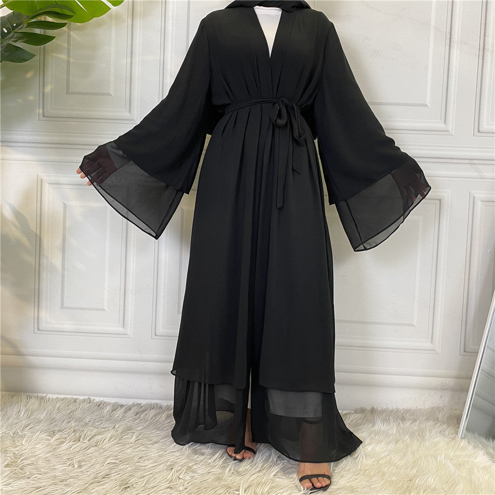 Modisches muslimisches Cardigan-Chiffonkleid