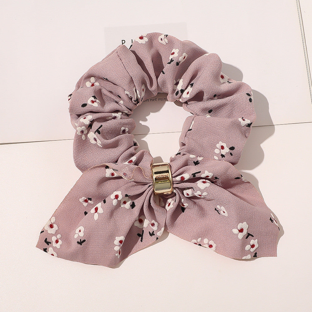 Chiffon Metal Buckle Large Intestine Ring Female OL Hair Accessories