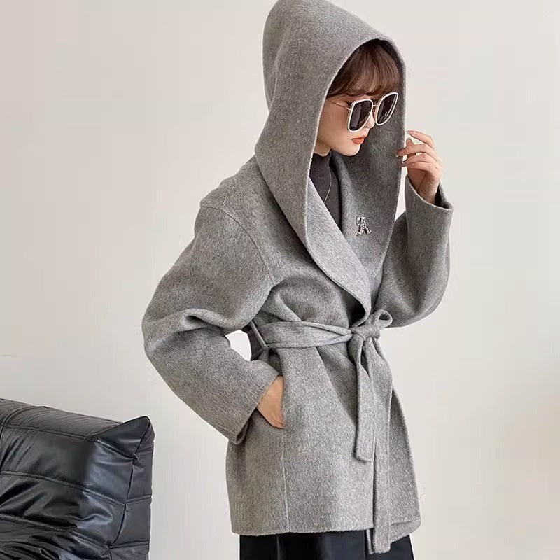 Women Autumn And Winter Double-faced Woolen Cashmere Coat