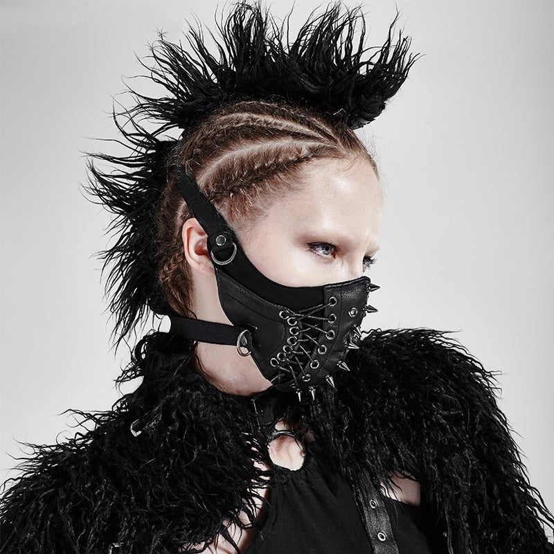 Rock Field CS Spike Unisex Punk Rope Leather Mask