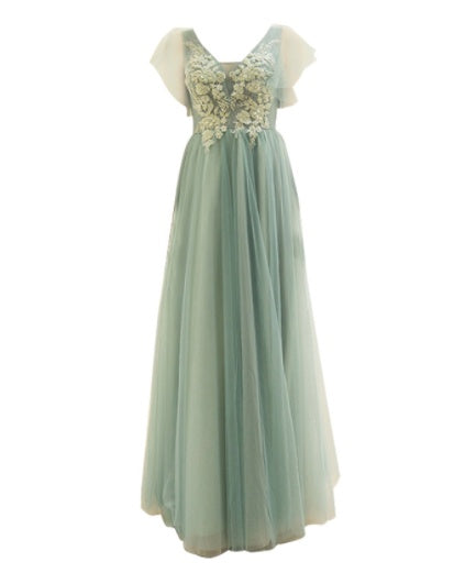 New Light Green Bridal Wedding Toast Dress