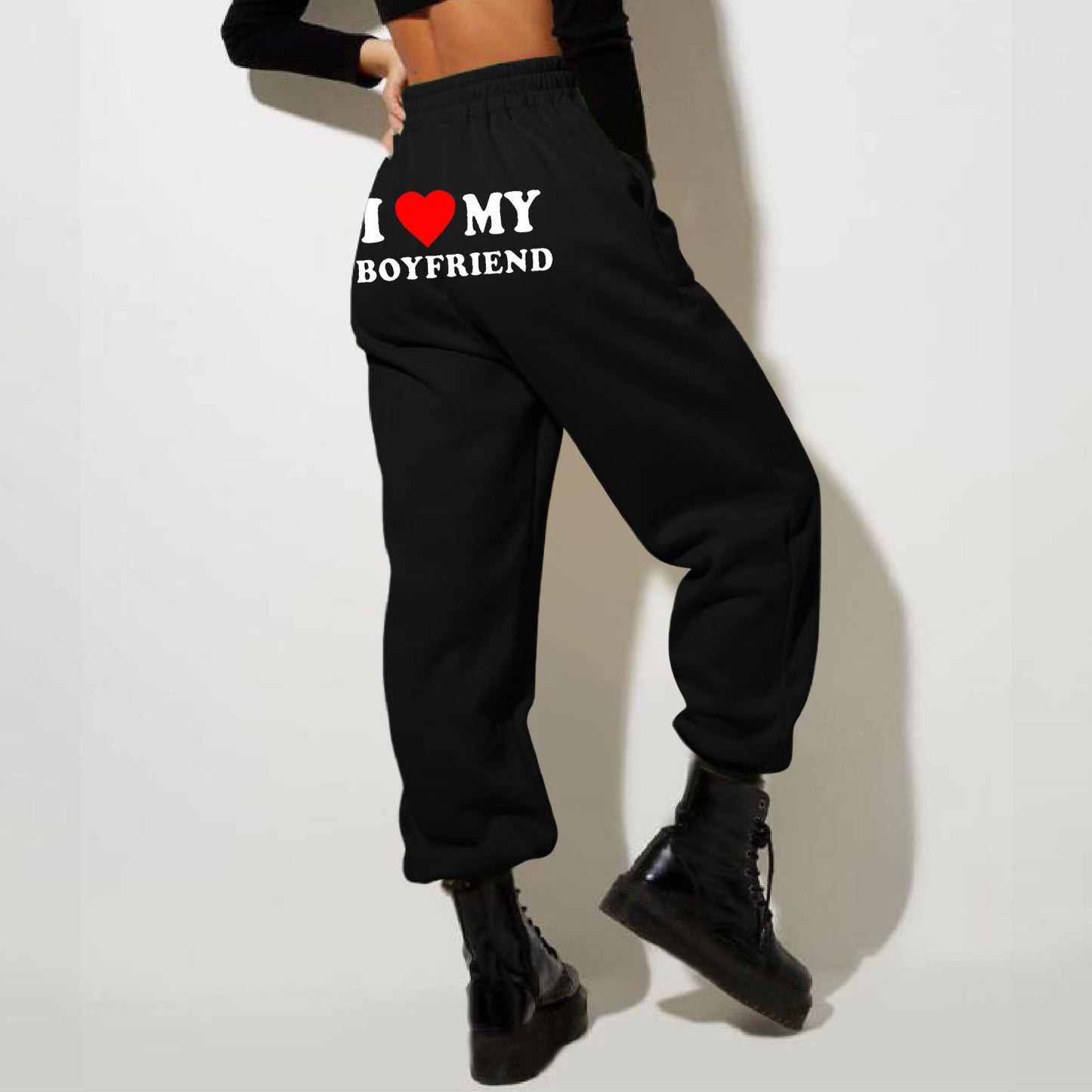 I Love MY BOYFRIEND Printed Trousers Casual Sweatpants Men And Women Sports Pants