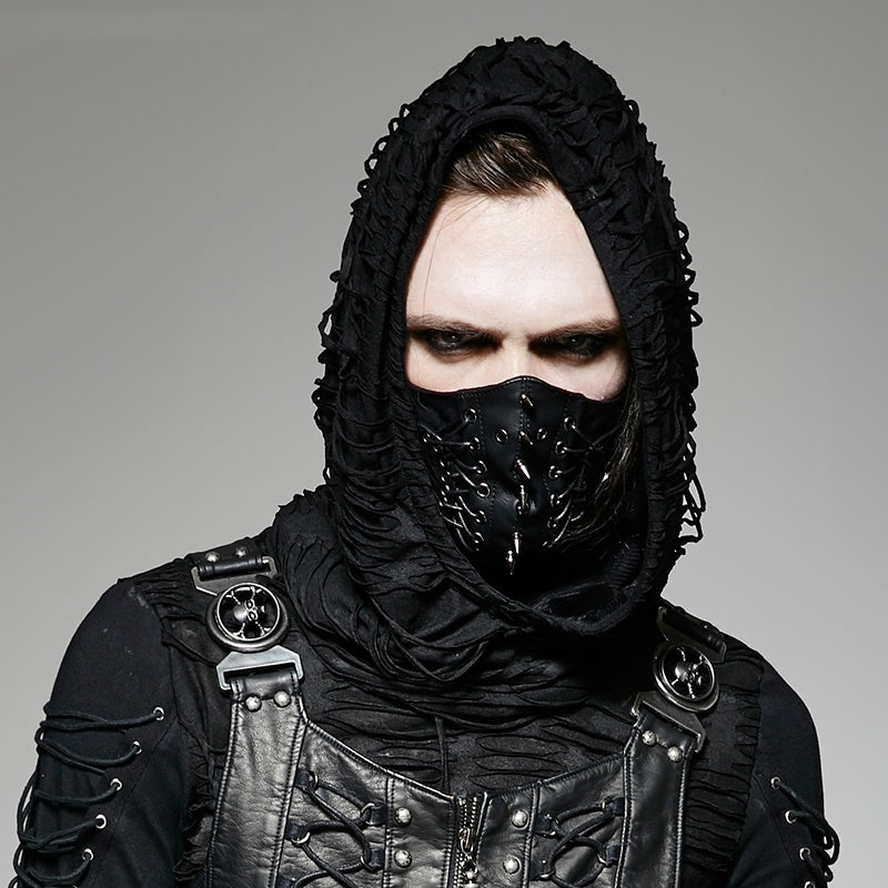 Rock Field CS Spike Unisex Punk Rope Leather Mask