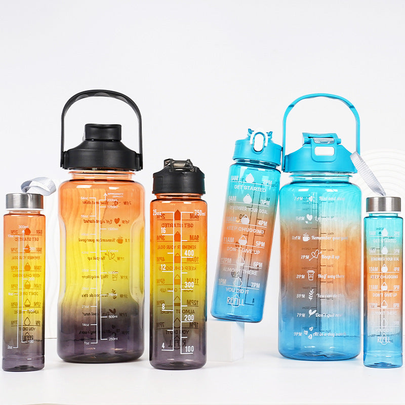 3-in-1 Motivational Water Bottles Set with Gradient Color Design - Mallora Shop