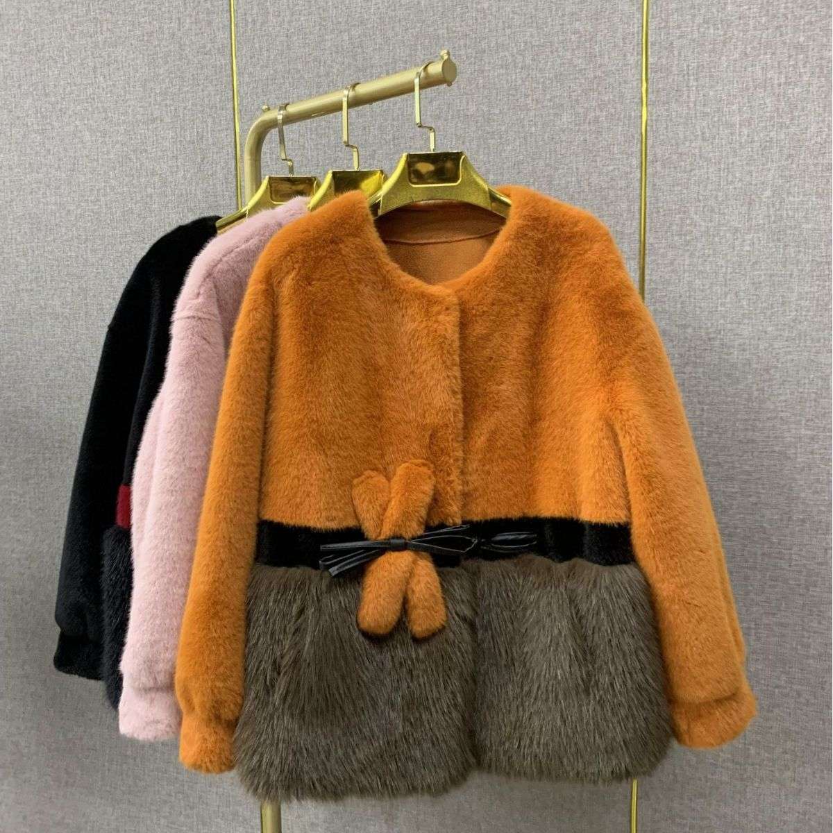 Faux Fur Coat Classic Style Slimming All-matching Western Style