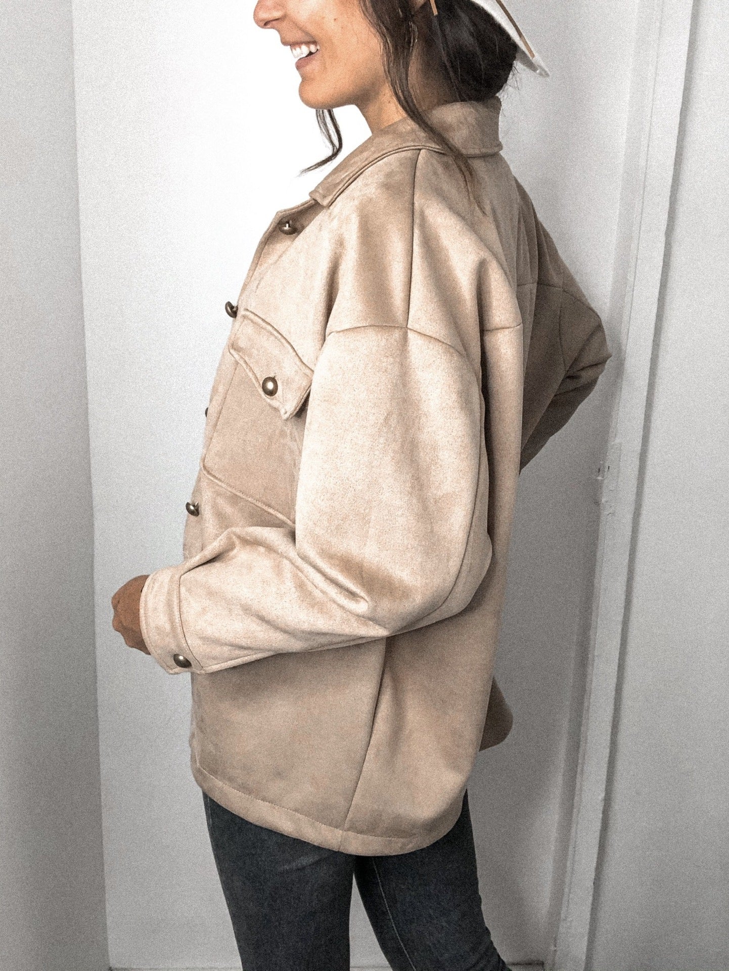 Double Pocket Deerskin Velvet Jacket