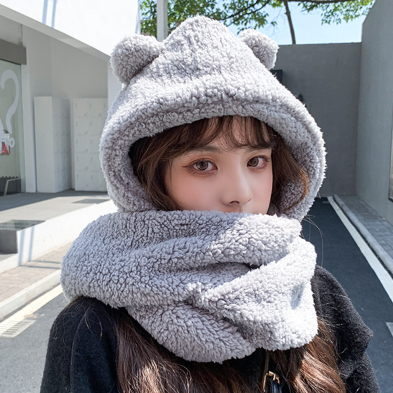 Bear ears scarf hat