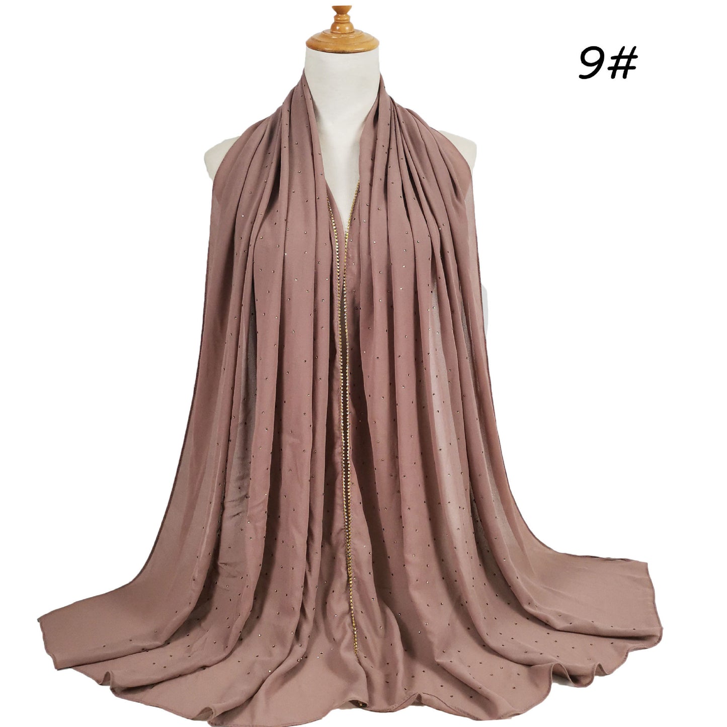 Chain Pearl Chiffon Hui Hood