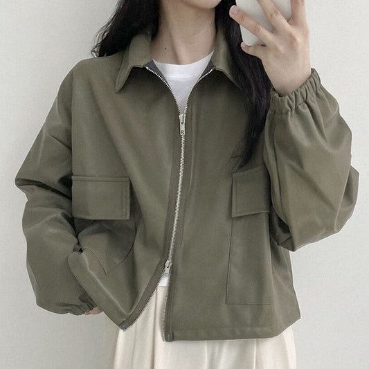 Women Versatile Long Sleeve Short Coat