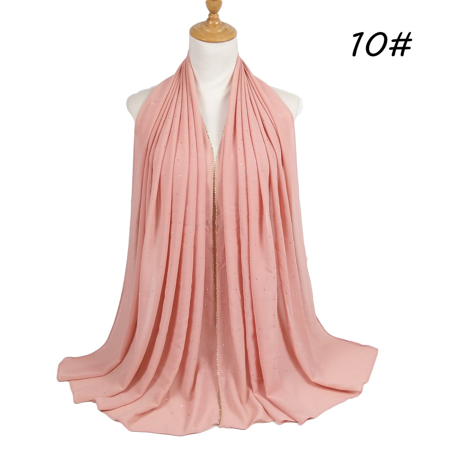 Chain Pearl Chiffon Hui Hood