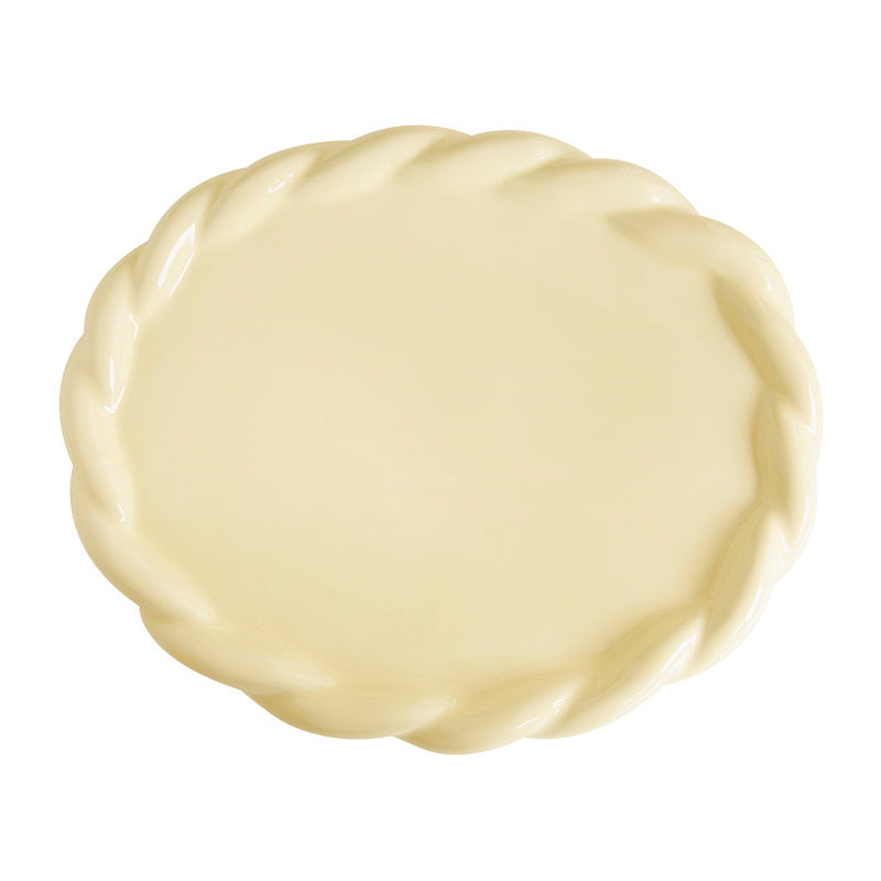 Original Design Simple Solid Color Household Ceramic Western Dinner Plate