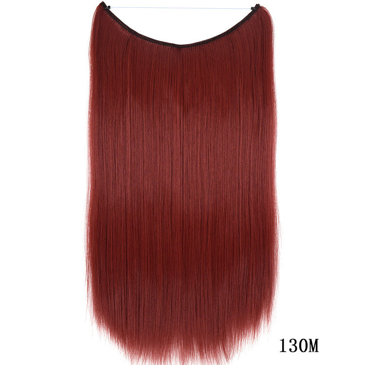 22 inches Invisible Wire No Clips in Hair Extensions Secret Fish Line Hairpieces Silky Straight Synthetic