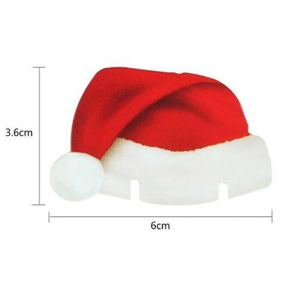 10Pcs Red Christmas Hat Wine Cup Decorations