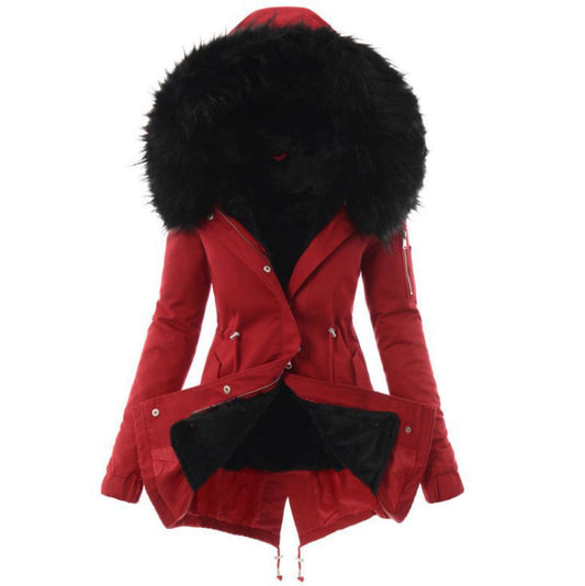 Fur collar cotton jacket