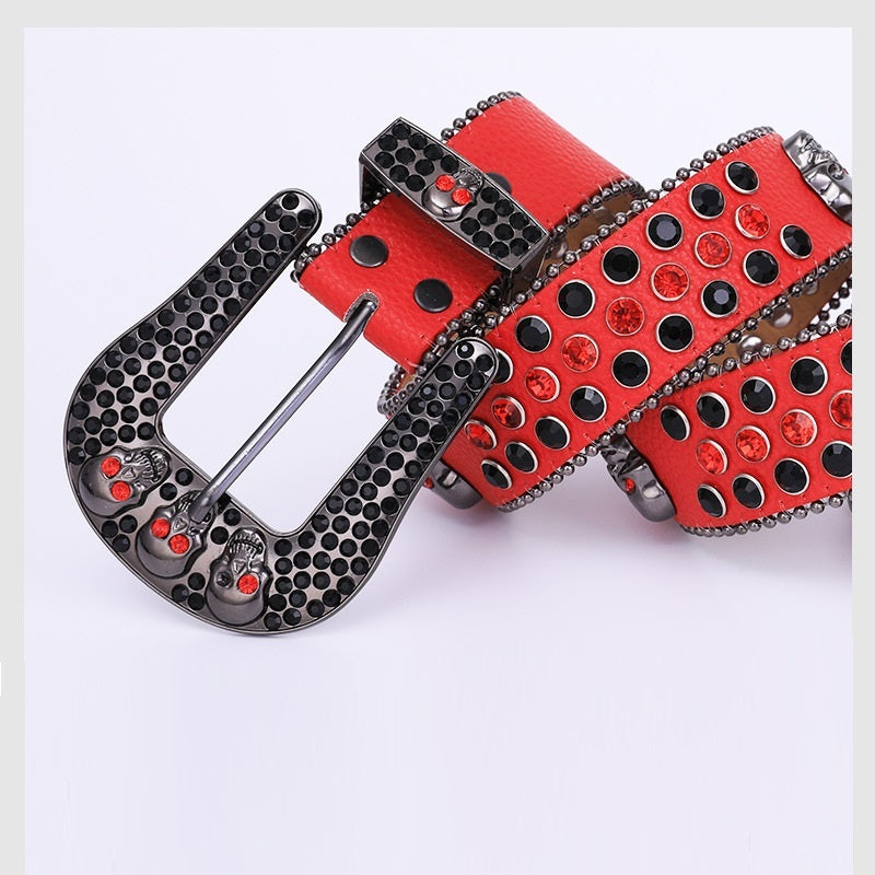 Fashionable And Popular Skull Rhinestone Belt