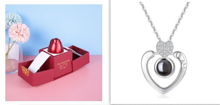 Metal Rose Jewelry Gift Box Necklace for Elegant Gifting