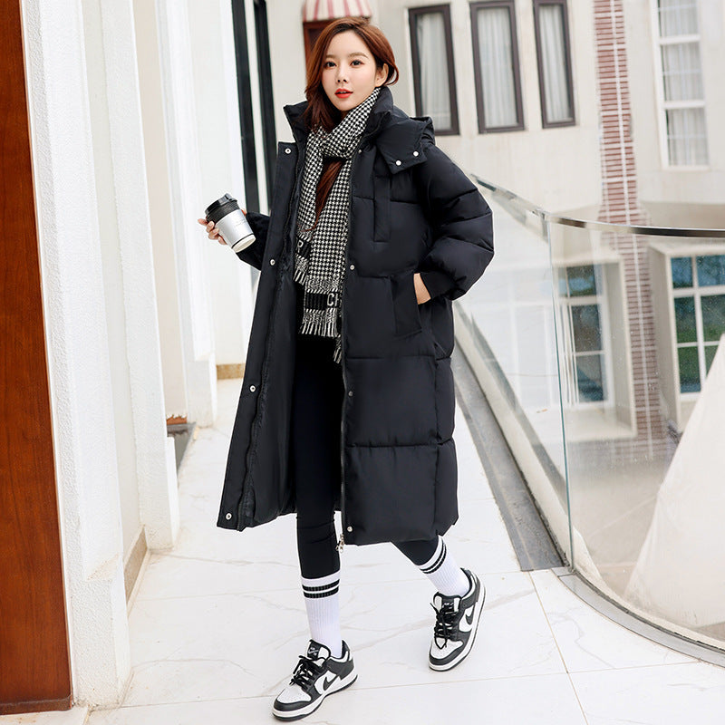 Long Over-the-knee Cotton-padded Coat Women's Loose Down Cotton-padded Jacket