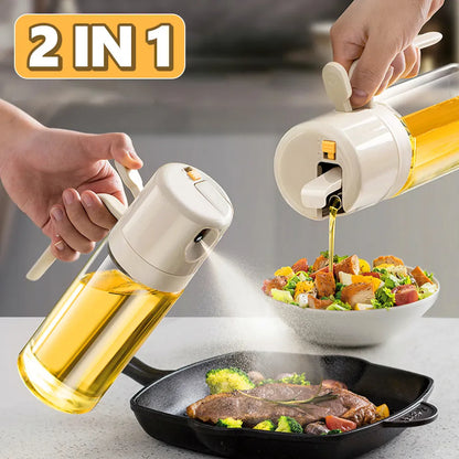 2 In 1 Oil Sprayer Bottle - BBQ Cooking Oil Dispenser