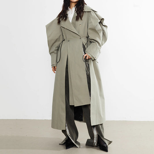 Elastic And Waisted Profile Trench Coat Women's Autumn