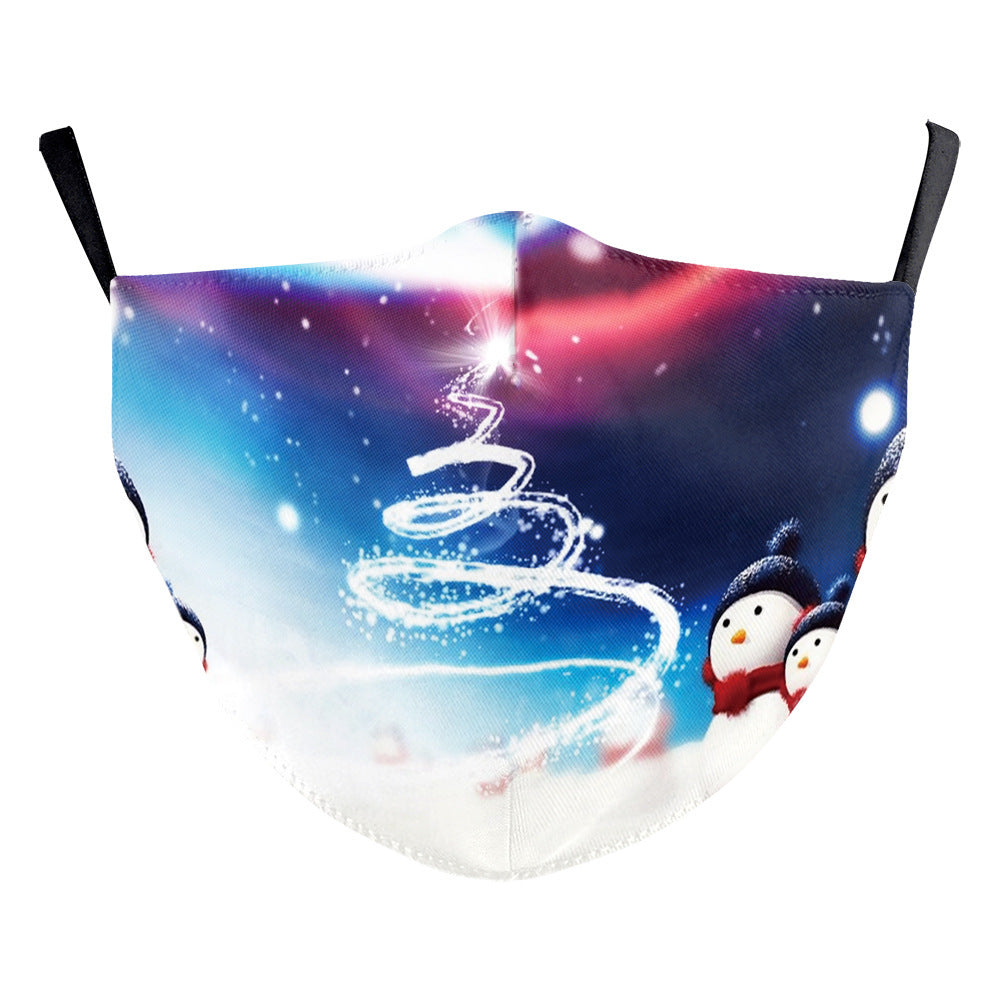 Christmas Light Shadow Digital Printing Double-layer Dust Mask