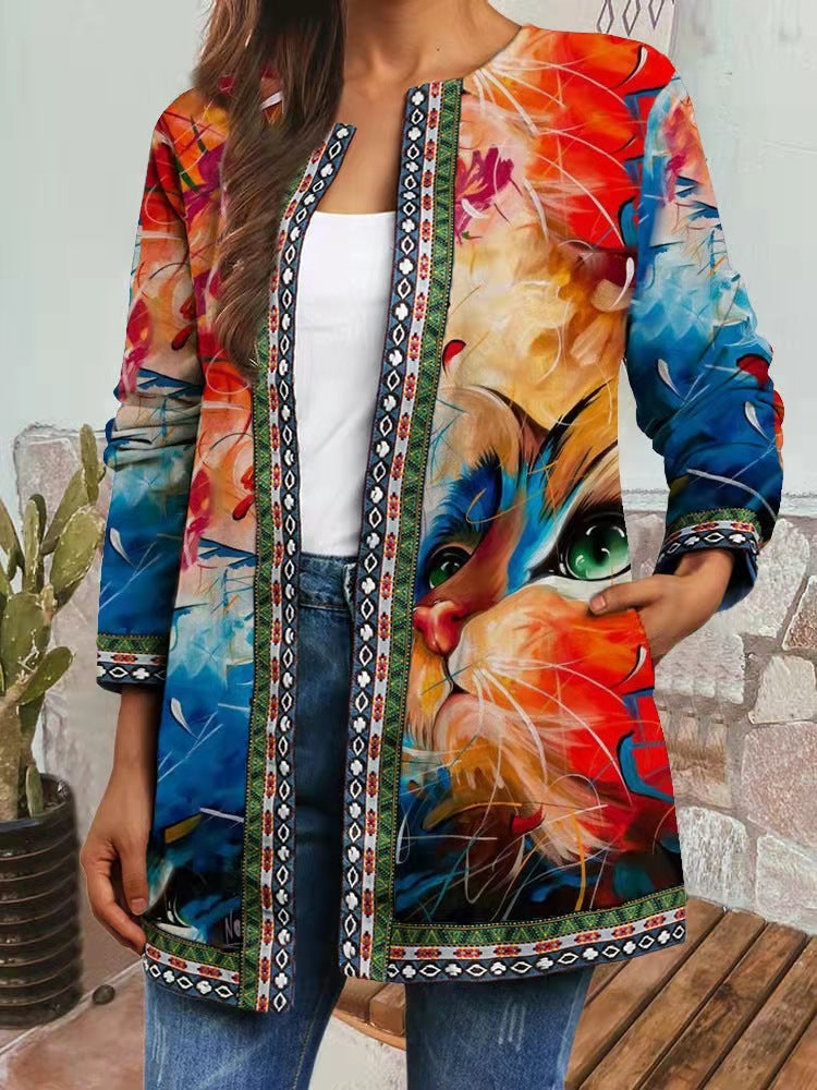 Retro Long Sleeve Coat Jacket Cardigan